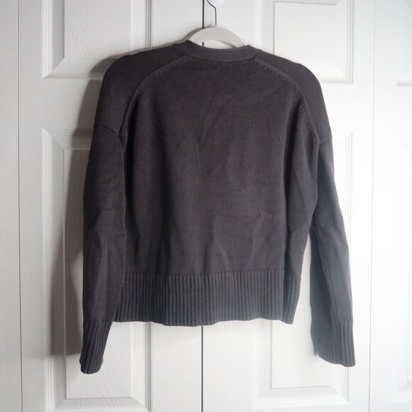 Everlane Black V-Neck Knit Crop 100% Cotton Cardigan Sweater Women's Size Small - Picture 5 of 6